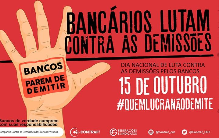 Bancários protestam contra demissões