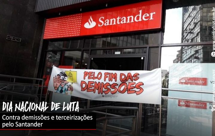 Bancários protestam contra demissões no Santander