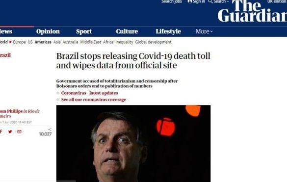 Brasil é destaque no mundo por não divulgar dados de mortes por covid-19