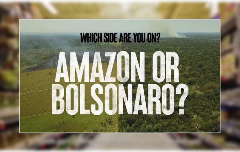 Campanha para salvar Amazônia questiona apoio de empresas a Bolsonaro: ‘De que lado você está?’