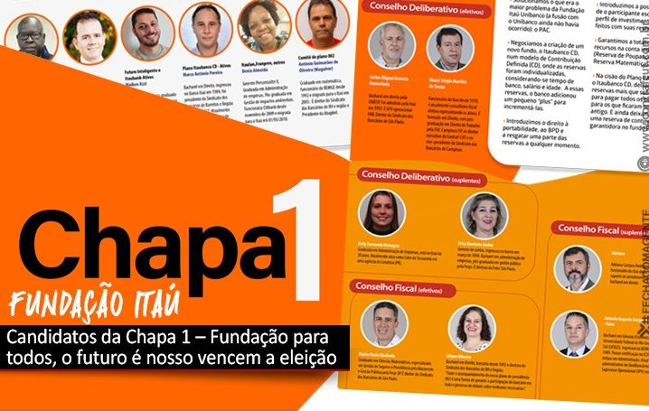 Candidatos da Chapa 1 – Fundação para todos, o futuro é nosso vencem a eleição da Fundação Itaú