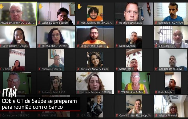 COE e GT de Saúde do Itaú se reúnem para debater problemas do banco