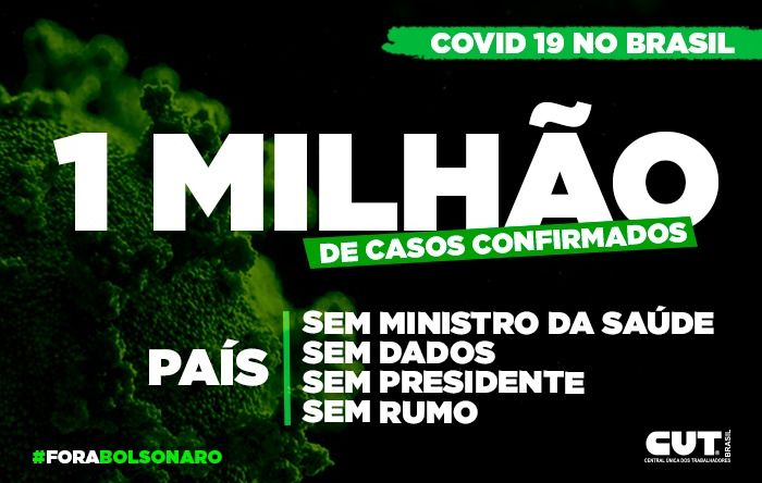 Brasil tem mais de um milhão de pessoas contaminadas por Covid-19