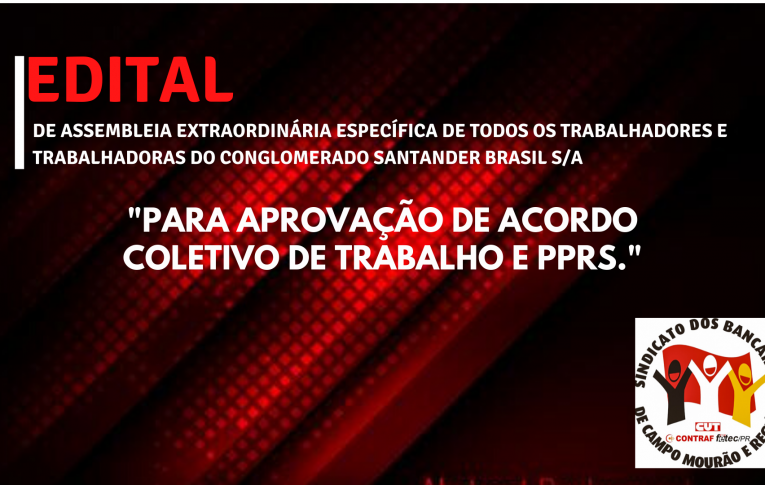 Edital de Assembleia Extraordinária Específica dos Funcionários do Banco Santander Brasil S/A