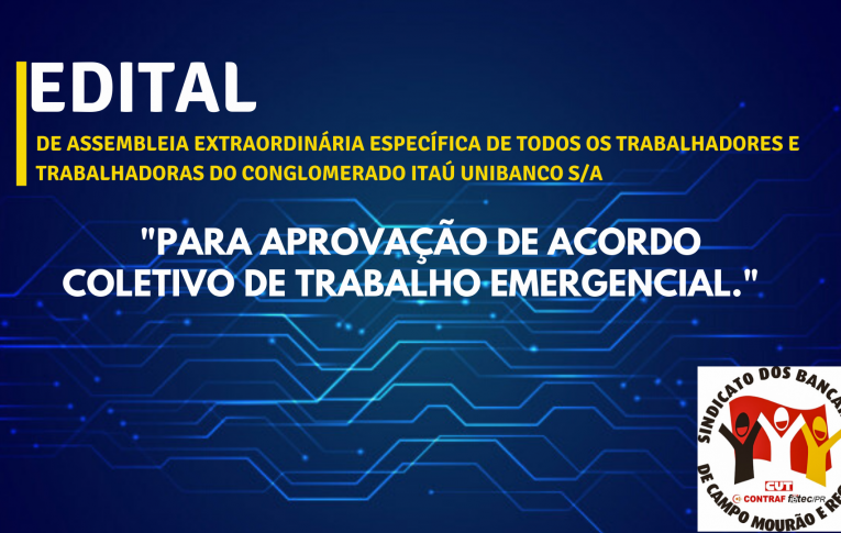 Edital de Assembleia Extraordinária Específica dos Funcionários do Conglomerado do Banco Itaú Unibanco S/A