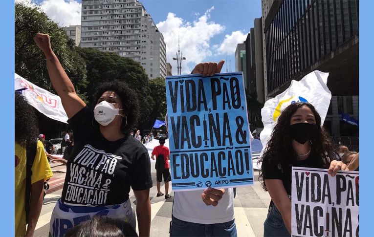 Estudantes fazem protestos por vida, pão, vacina, educação e #ForaBolsonaro