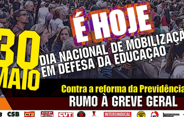 Hoje é dia de ir para às ruas lutar por educação e aposentadoria: #30M