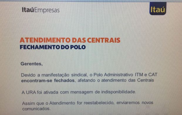 Itaú: Protestos afetam centrais de atendimento