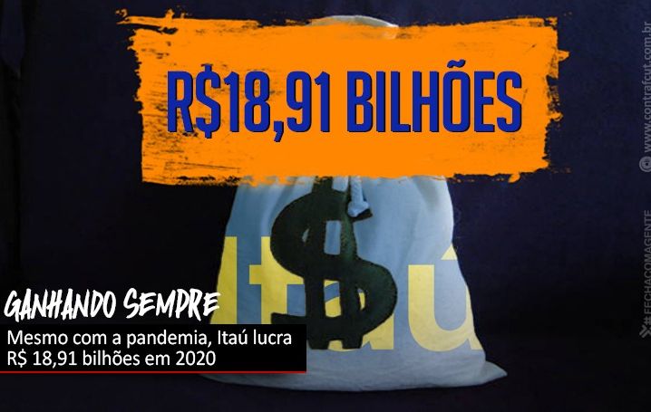 Mesmo em meio a pandemia, Itaú lucra R$ 18,91 bilhões em 2020