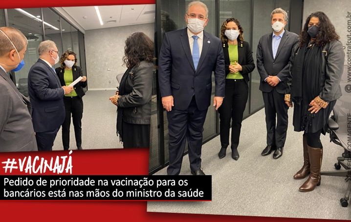 Ministro da Saúde recebeu pedido de prioridade de vacinação para bancários