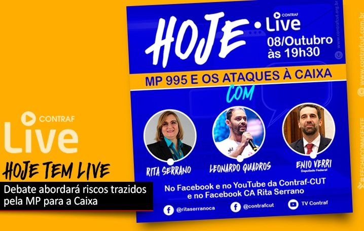 MP 995 será tema de Live da Contraf-CUT nesta 5ª feira (8)