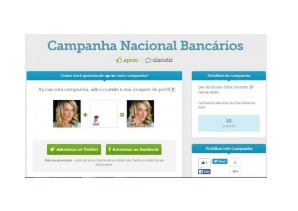 Os bancários de todo o Brasil já podem aderir à Campanha Nacional 2016 no Facebook