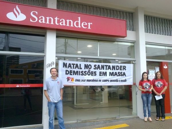 Bancários paralisam contra Natal de demissões em massa no Santander