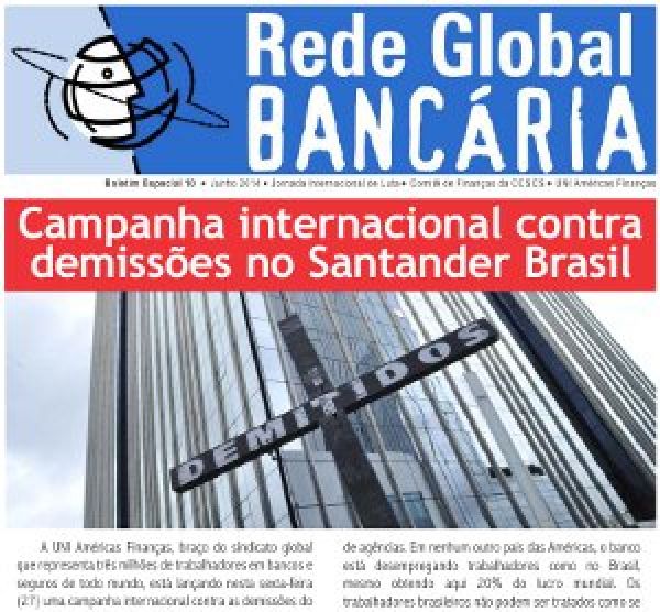 Lançada campanha internacional contra demissões no Santander Brasil