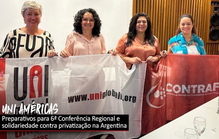 Participantes de UNI Américas apoiam argentinos contra privatização do Banco La Nación