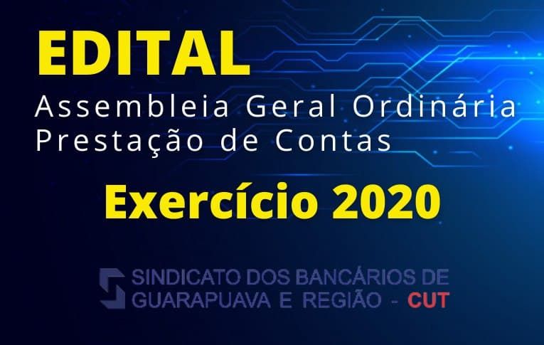 Sindicato de Guarapuava convoca assembleia para prestação de contas do exercício de 2020