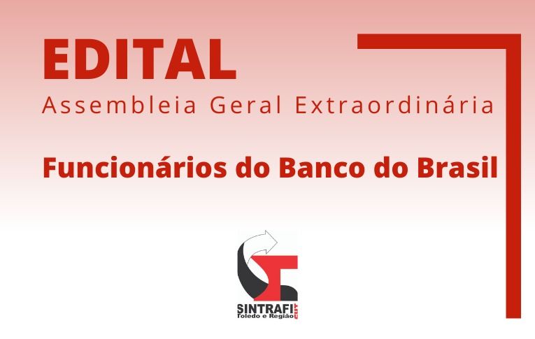 Sindicato de Toledo convoca funcionários do Banco do Brasil para Asembleia Digital