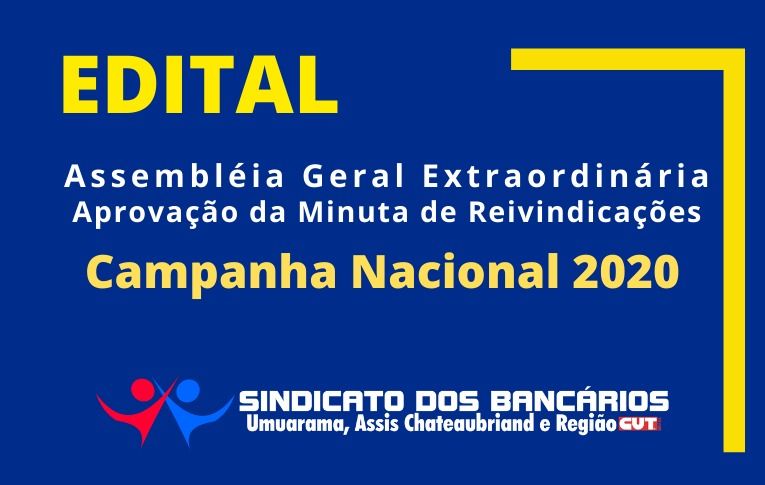 Sindicato de Umuarama publica Edital de Assembleia Geral Extraordinária