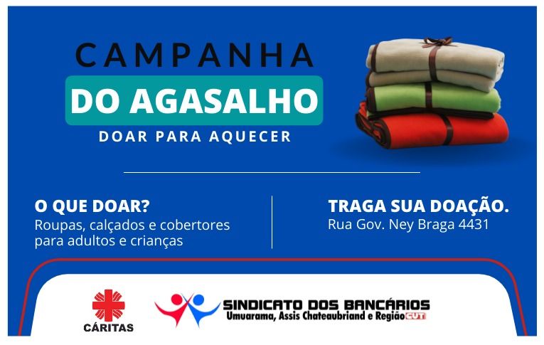 Sindicato de Umuarama realiza campanha para arrecadação de agasalhos e cobertores