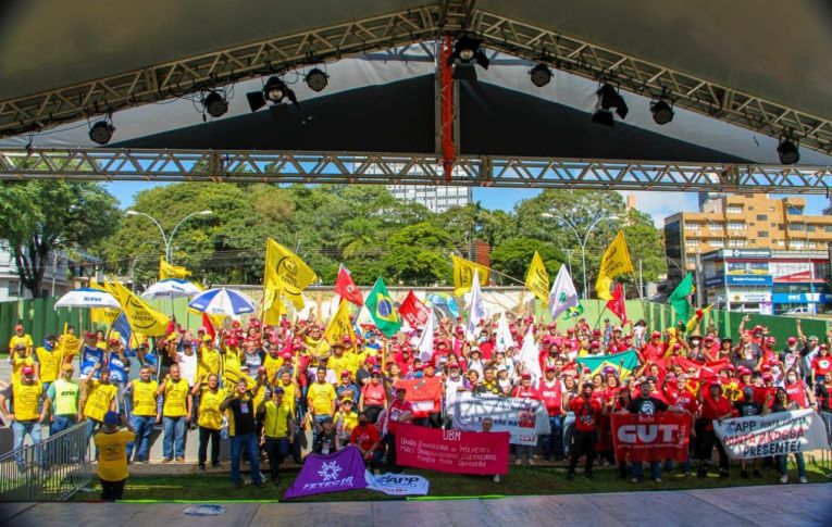 Sindicatos do Pactu participam do 1º de Maio Internacional, em Foz do Iguaçu