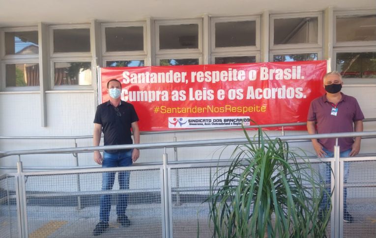 Sindicatos do Pactu participam do Dia Nacional de Luta Contra os Abusos do Santander