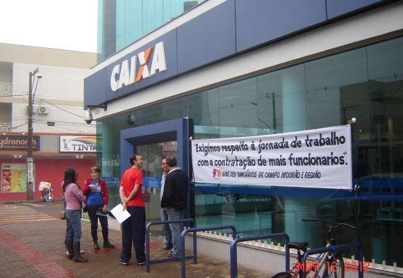 Protesto em 12/05, contra abertura da CEF/CMourão