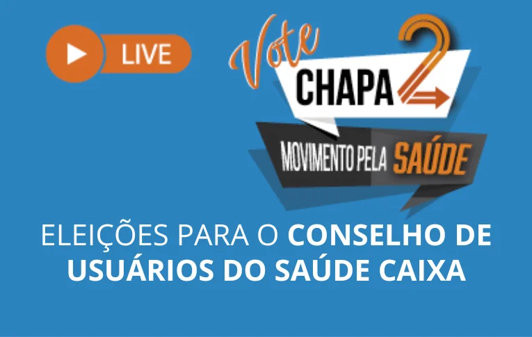 Acompanhe a live com os candidatos da chapa 2, “Movimento pela Saúde” para eleição do CUSC, no dia 08/01, às 18h30