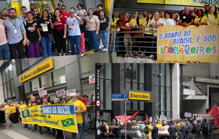 Bancários realizam atos nacionais em defesa do Banco do Brasil nesta quarta-feira