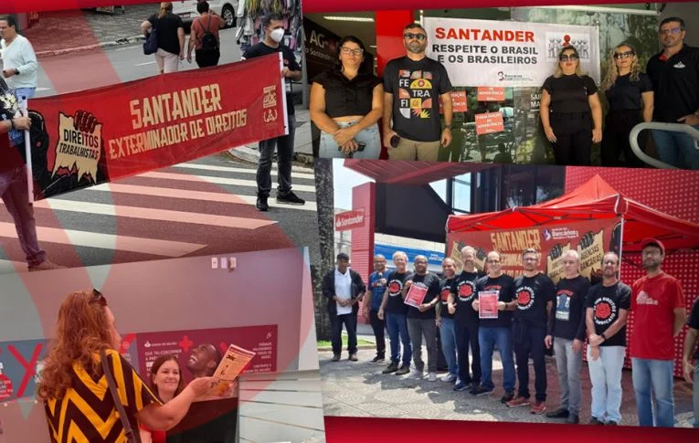 Bancários realizam Dia Nacional de Luta contra abusos do Santander em todo o país