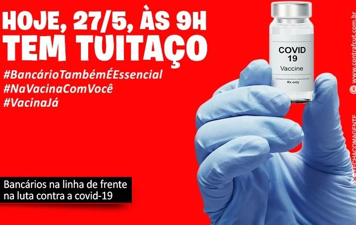 Nesta quinta-feira (27) tem tuitaço por vacina para a categoria