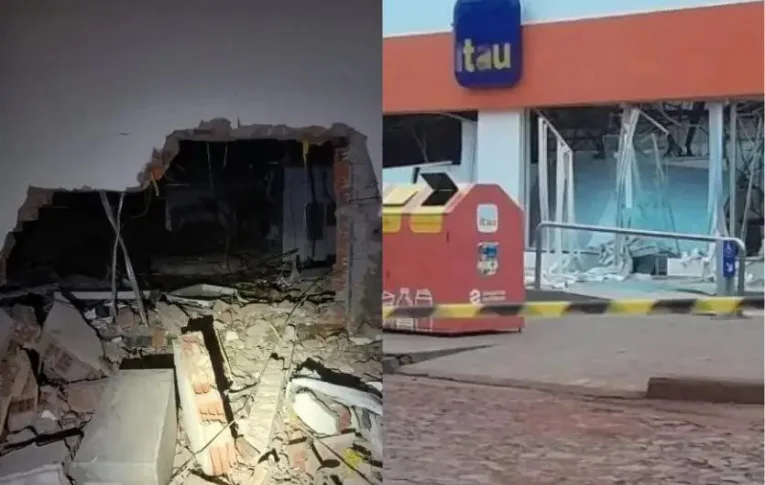 Quadrilha fortemente armada explode agência do Itaú e leva quase US$ 1 milhão