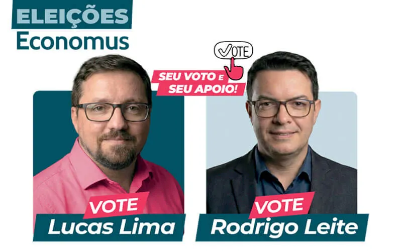 Eleições do Economus começam em 16 de abril; entidades sindicais apoiam Lucas Lima e Rodrigo Leite